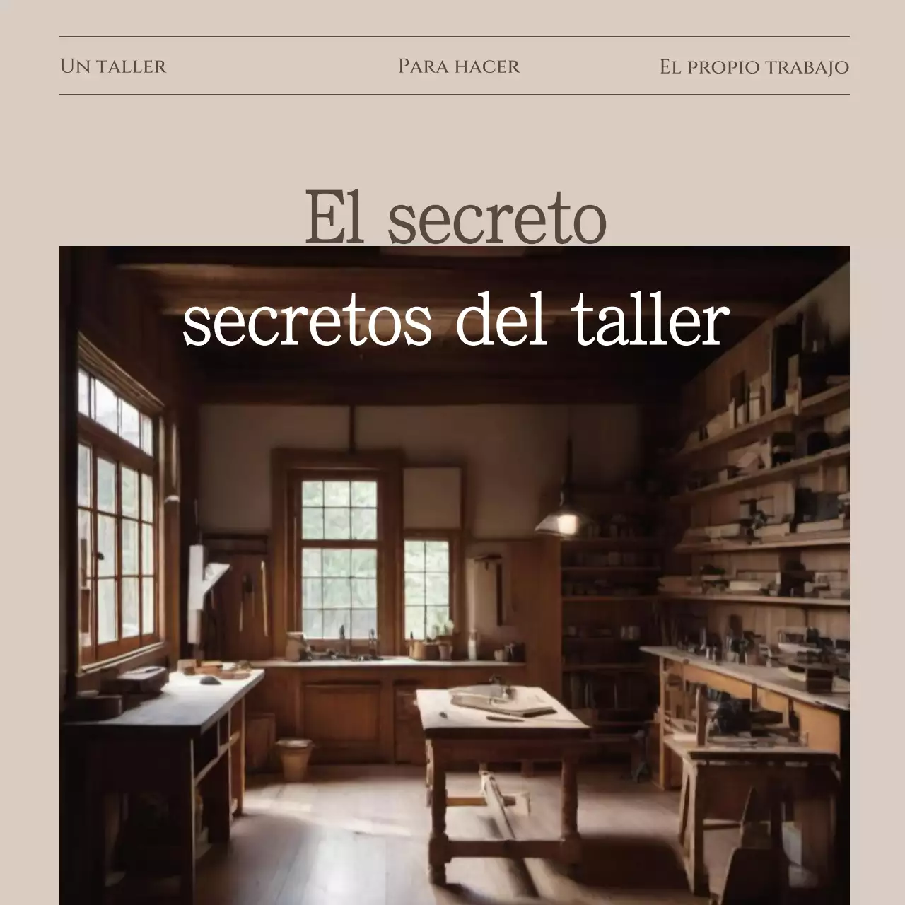 Promocione su marca de taller marrón y sencillo