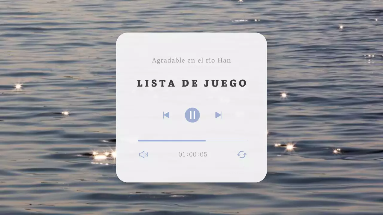Anuncio minimalista de la lista de reproducción Han River Yunseul en azul claro