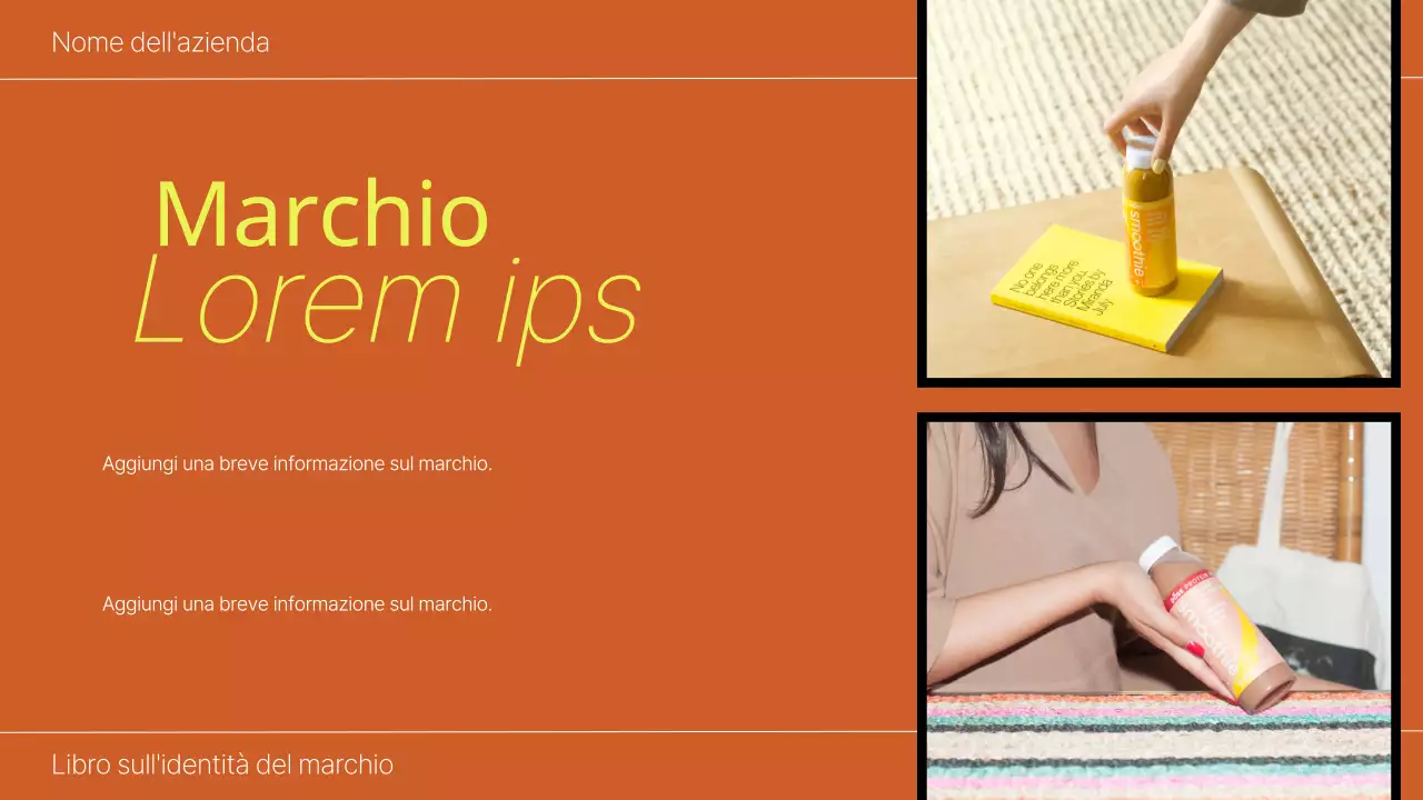 Libro sull'identità del marchio Orange and Lime Bold Introduzione