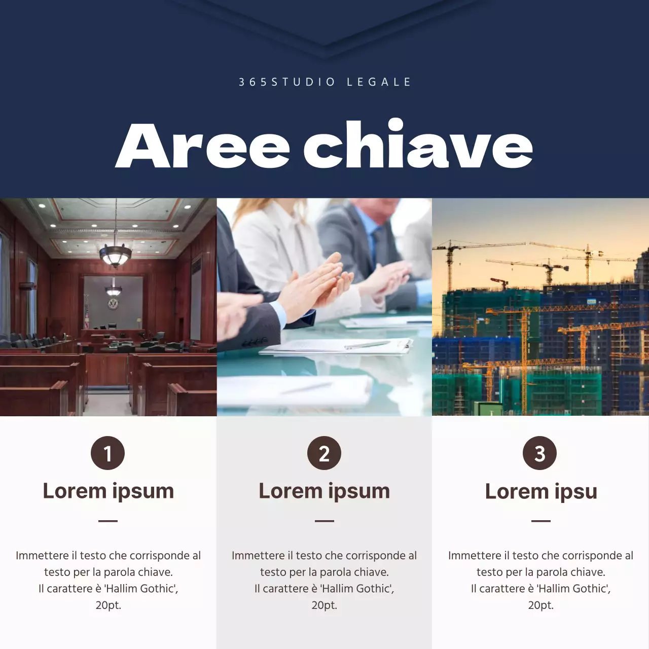 Una semplice postazione da studio legale in blu navy e marrone