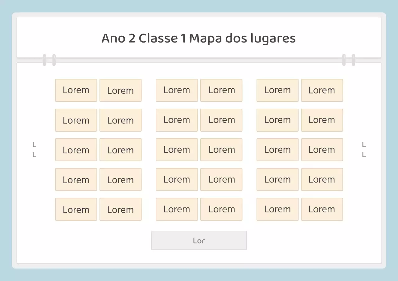 Acerca do mapa de lugares simples azul claro e amarelo para a escola
