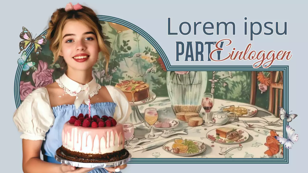 Förderung eines Vlogs über eine blau-braune Geburtstagsparty