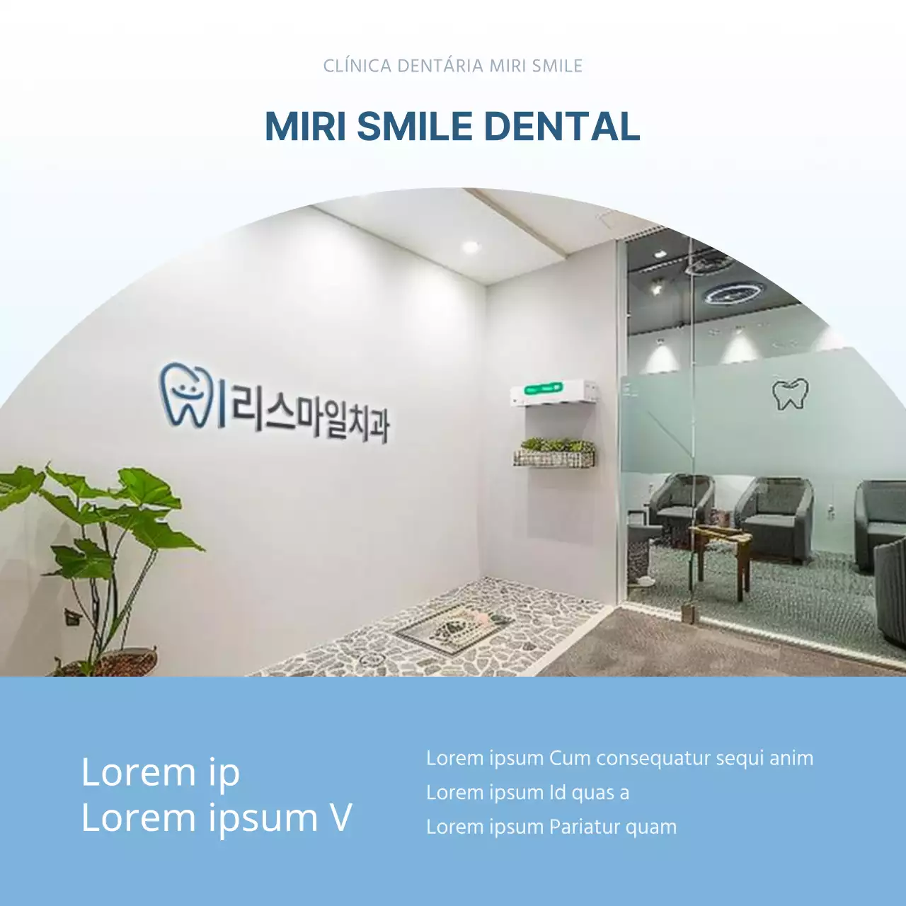 Promover o guia de informação das instalações hospitalares para promover a medicina dentária simples branca e azul clara