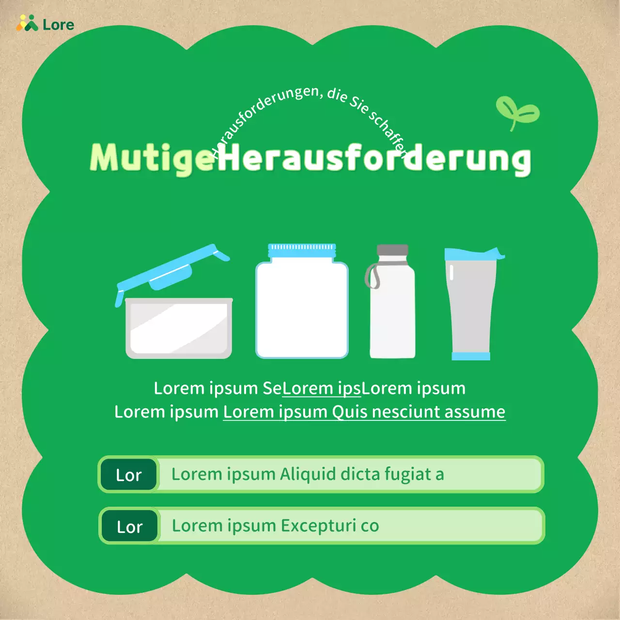 Werben Sie für eine hübsche beige-grüne Kampagne zum Tag der Erde