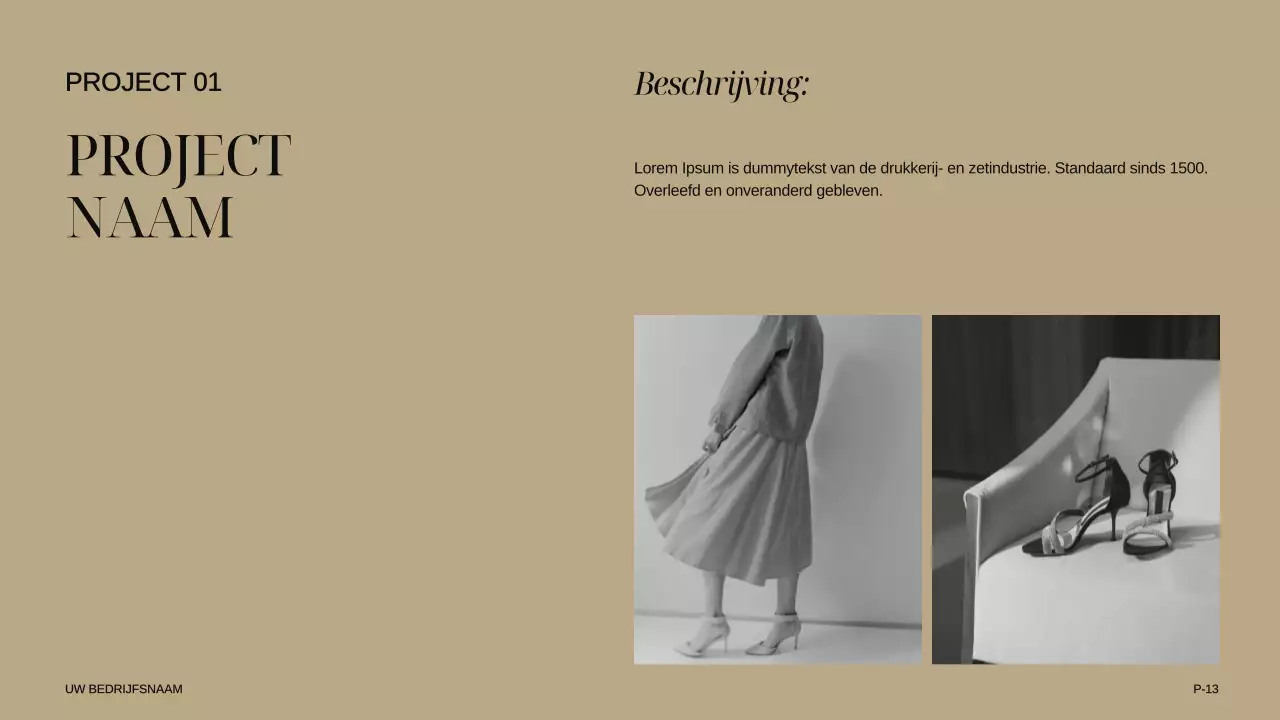 Ivory Khaki Black Elegant Bedrijf Introductie