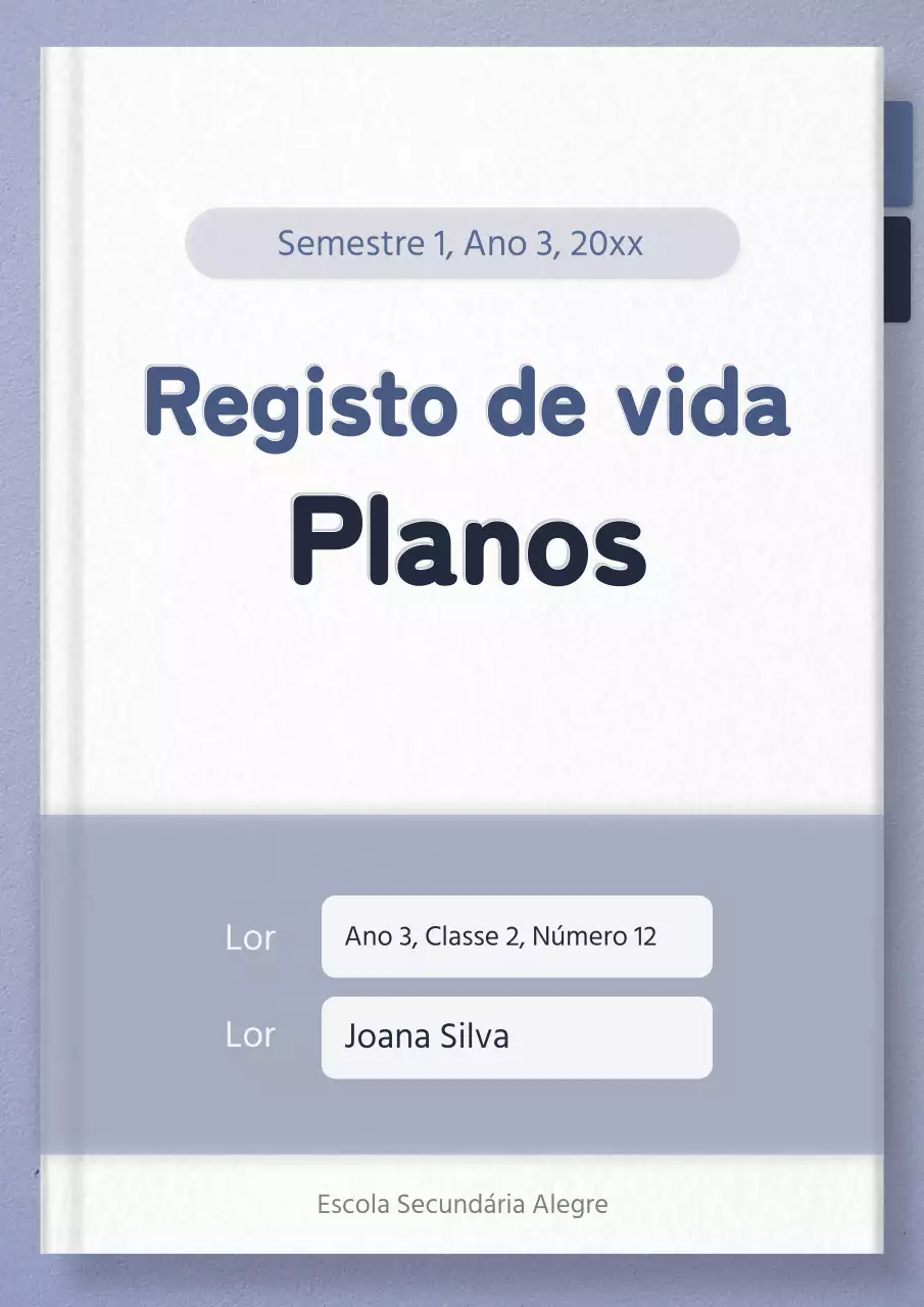 Agenda simples em lilás e branco