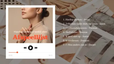 Advertentie moderne afspeellijst in oranje