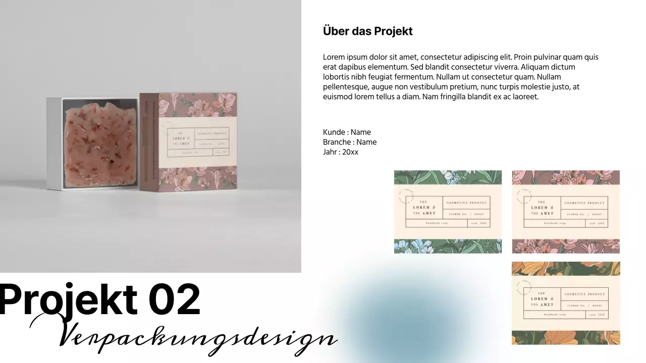 Himmelblau und Weiß Einfaches Grafikdesigner-Portfolio