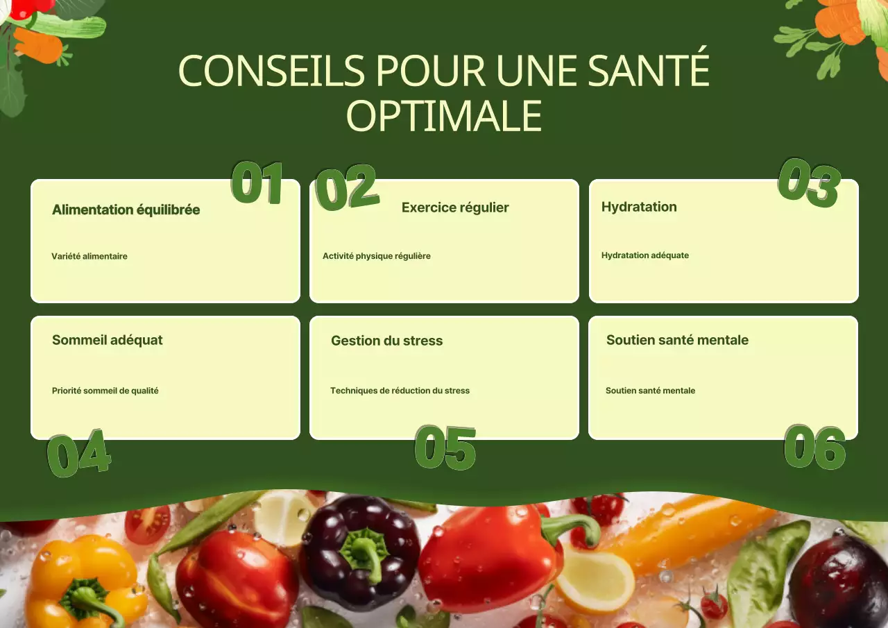 Guide du mode de vie sain moderne vert et orange
