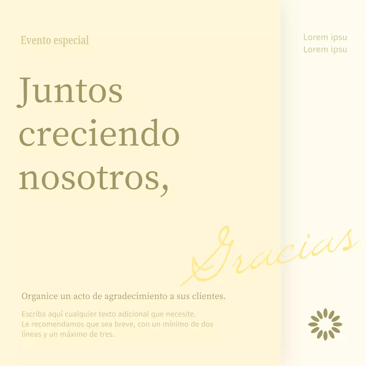 Promueva una moderna venta de agradecimiento al cliente en beige y marfil