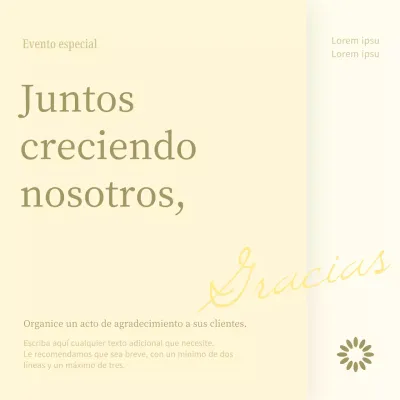 Promueva una moderna venta de agradecimiento al cliente en beige y marfil