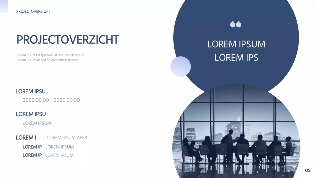 Eenvoudig industrieel-universitair voorstel in marineblauw en mauve