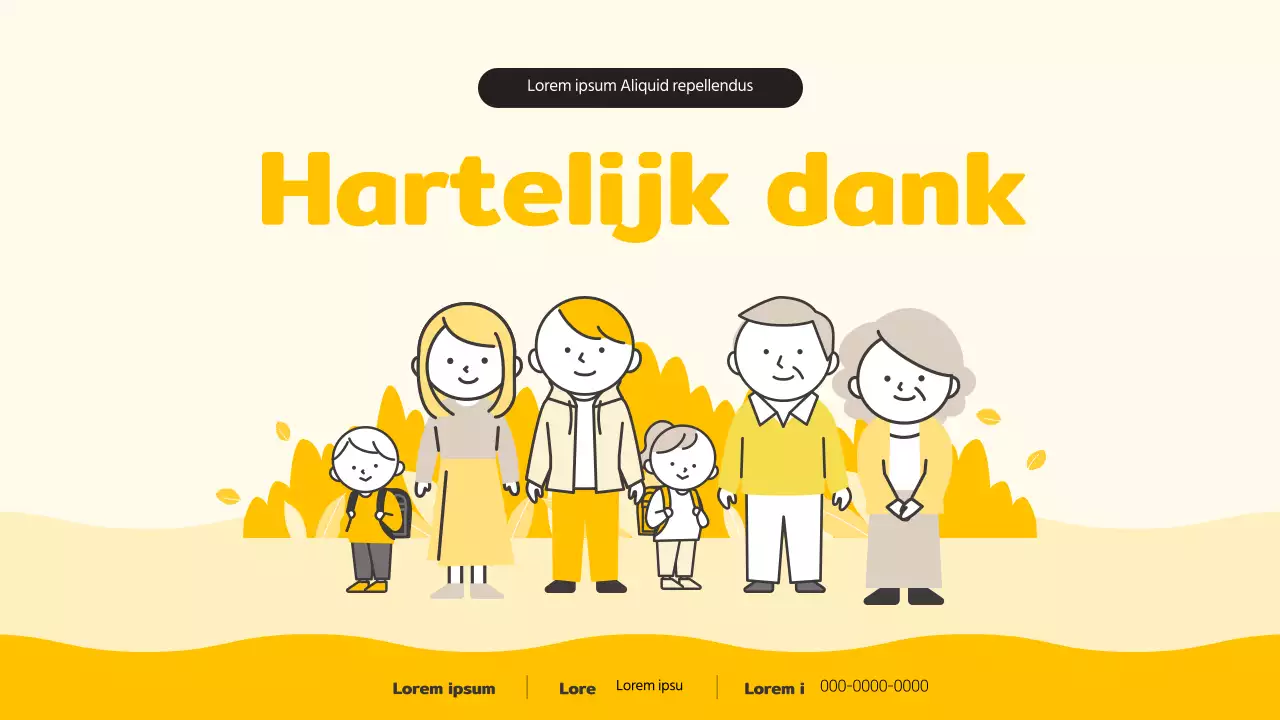 Eenvoudige gele en zwarte familiecultuur programmaplanner