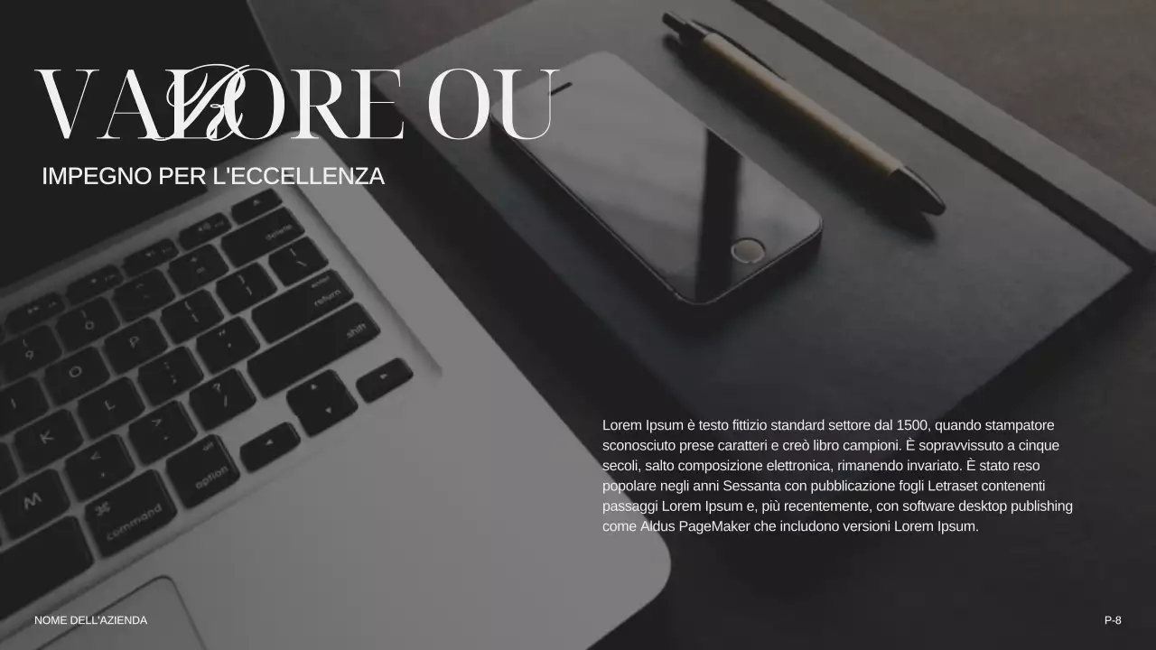 Avorio Khaki Nero Moderno Elegante Introduzione dell'azienda