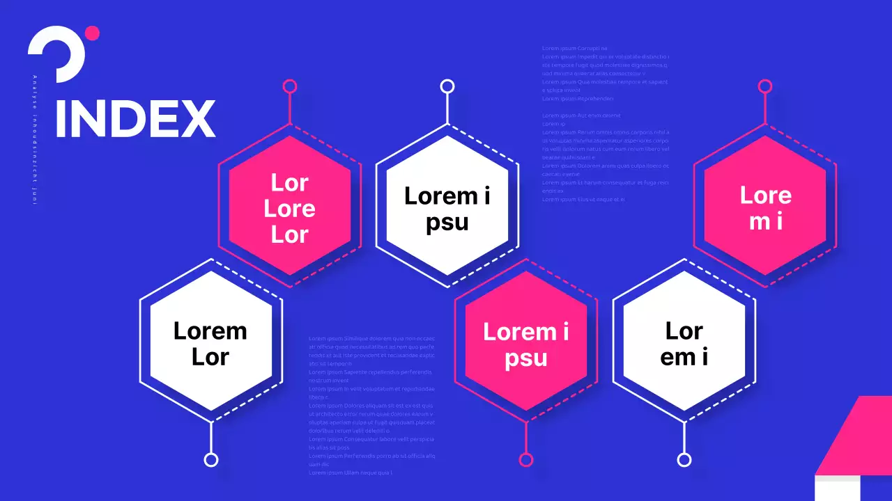 Pop-art inzichtrapporten in blauw en hot pink