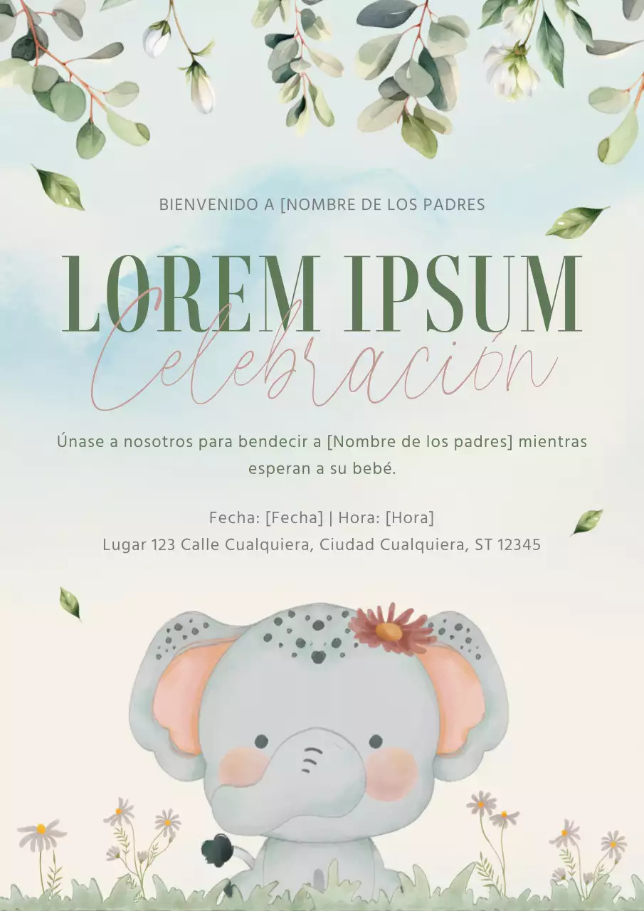 Cielo Azul Natural Simple Baby Shower Aviso de Bienvenida