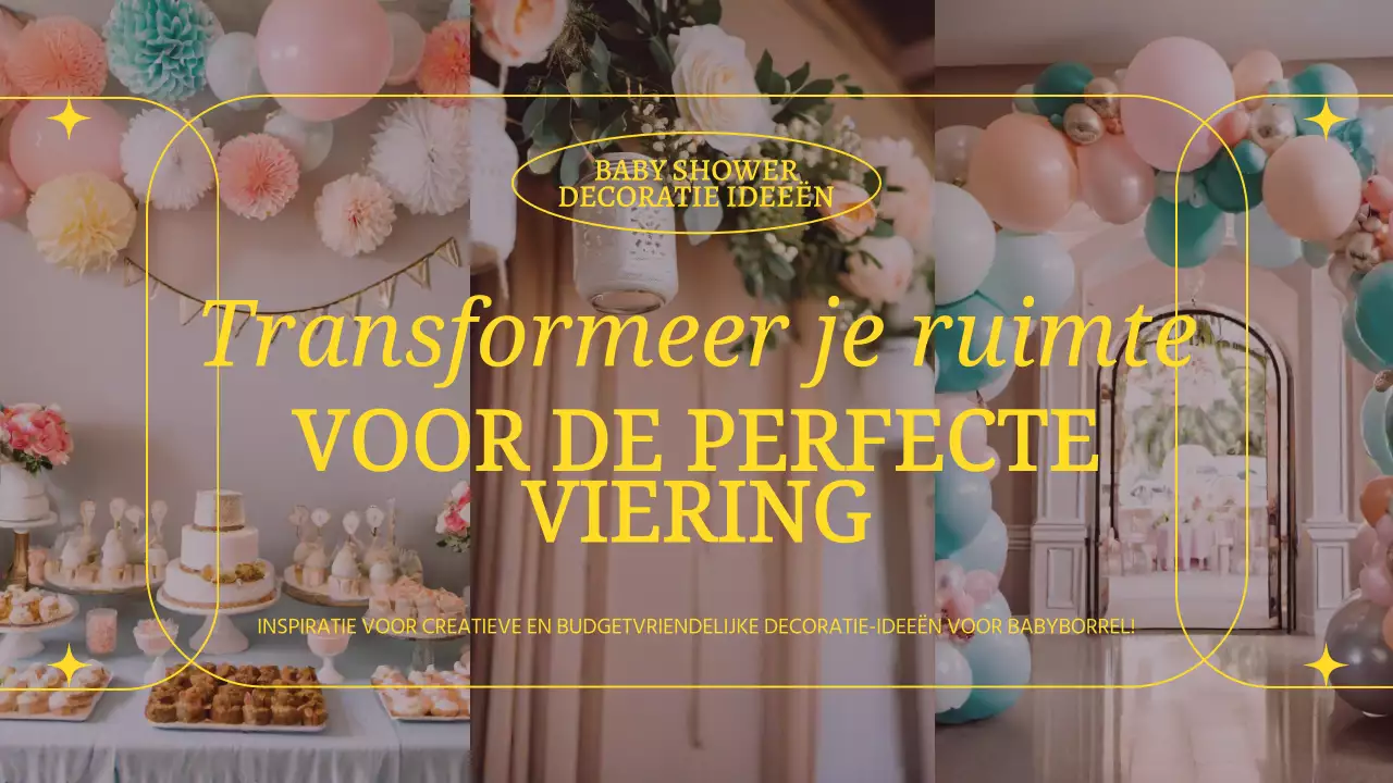 Geel en Roze Minimal Baby Shower Decoratie Idee Gids