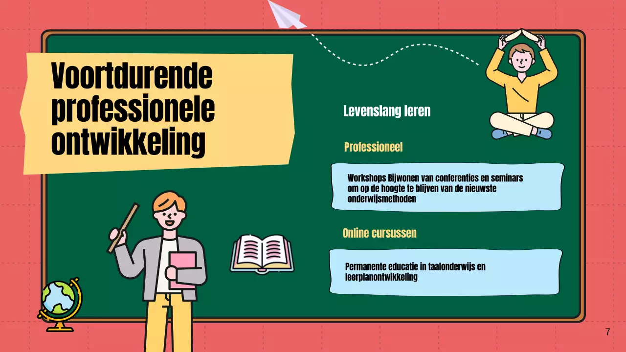 Rood en geel modern lesmateriaal voor leraren