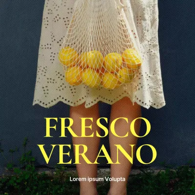 Emotivos mensajes de verano en amarillo y azul