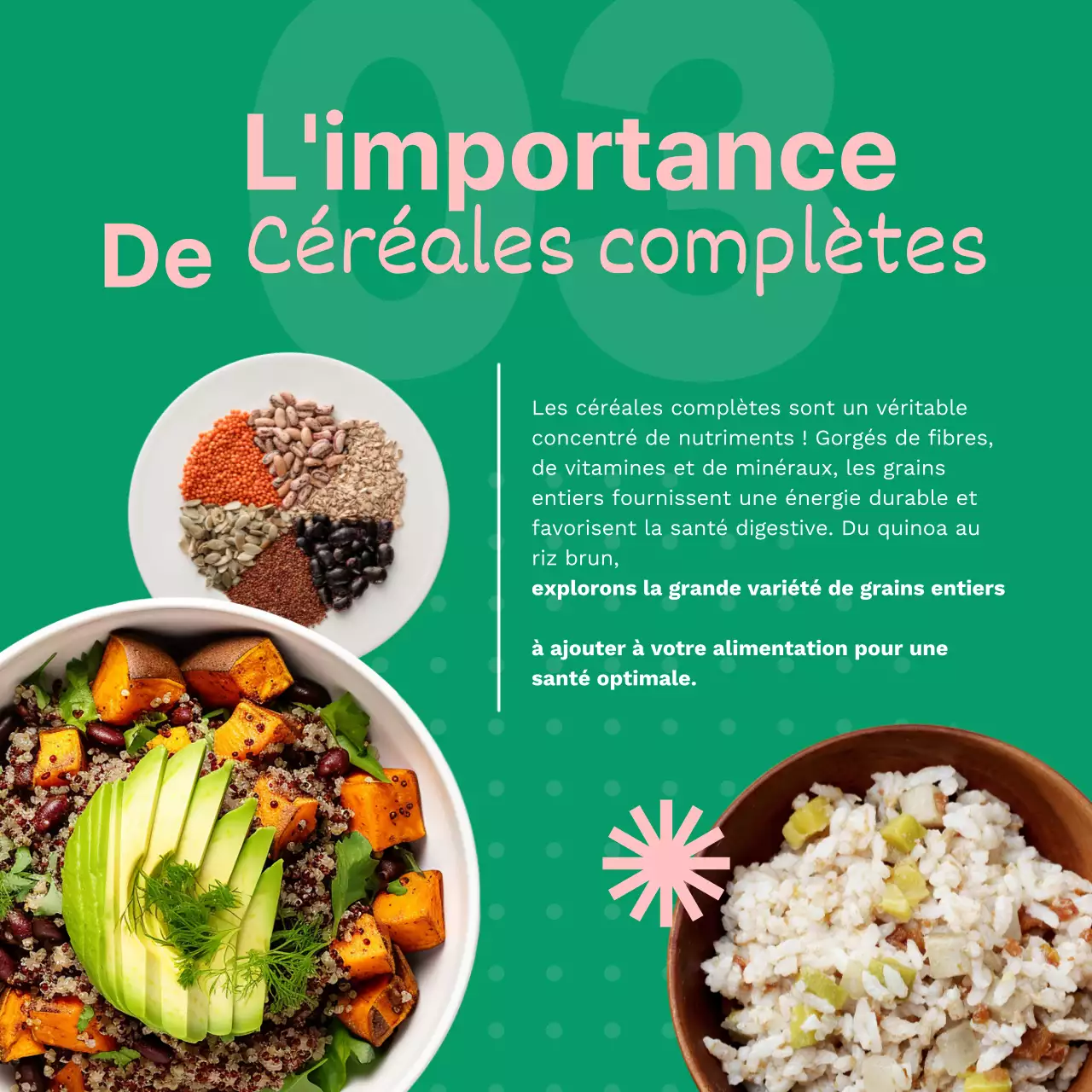 Publicité pour les aliments frais et sains, verts et roses
