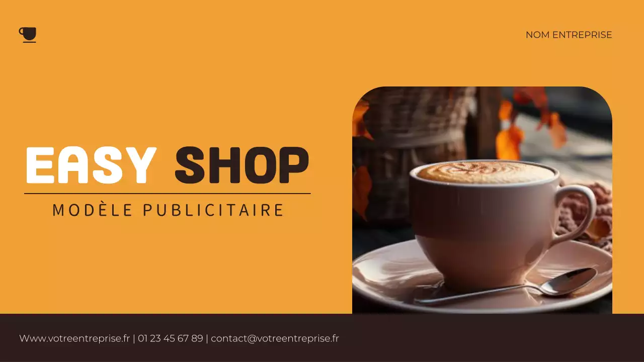 Enseigne numérique de magasin simple orange et marron Publicité promotionnelle