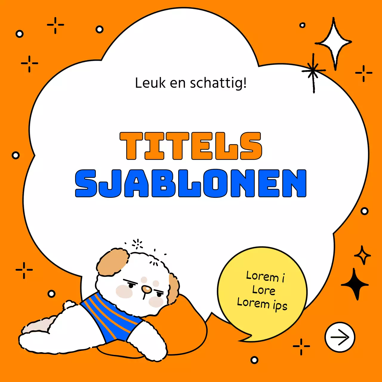 Schattig titellijstje in oranje en roze