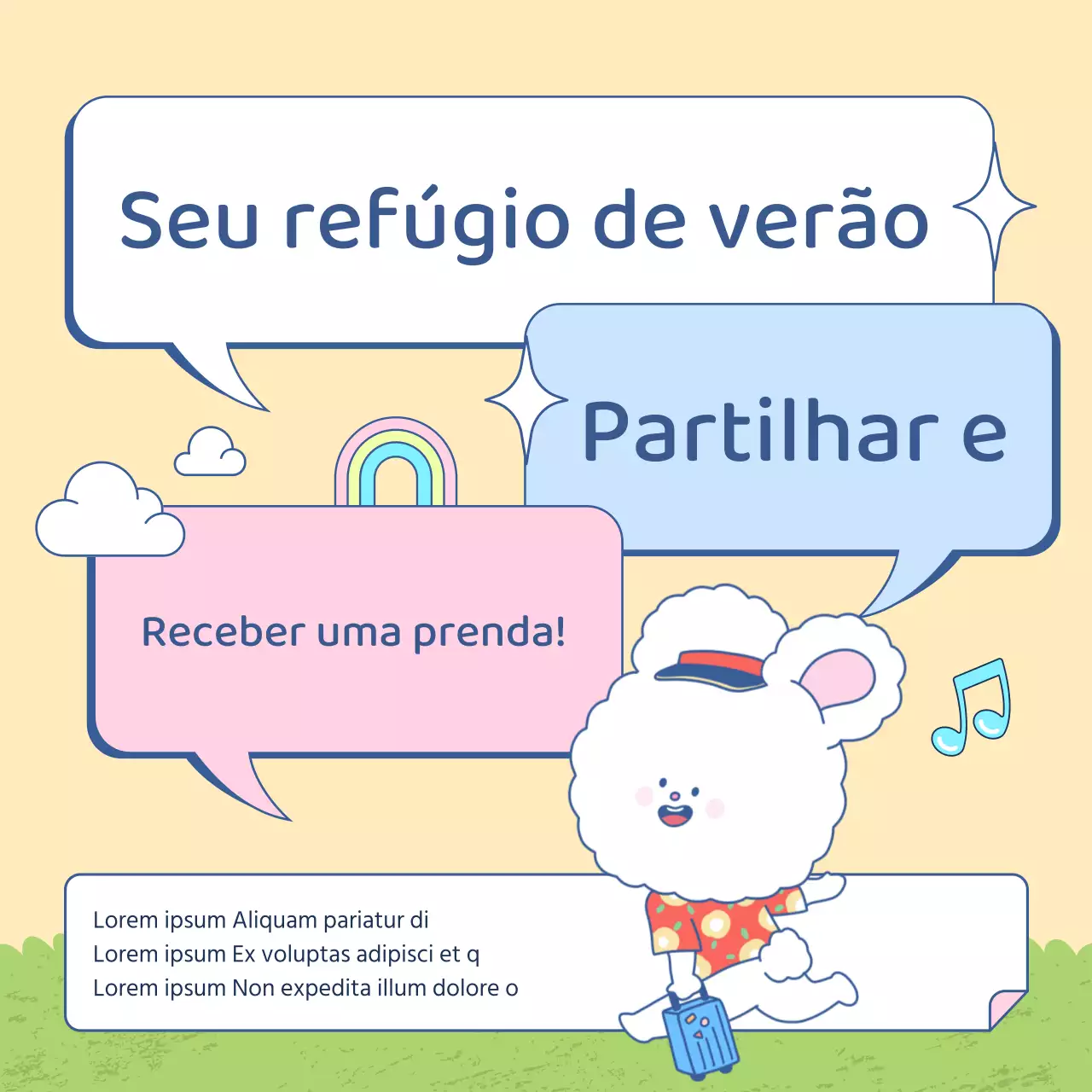 Promover os eventos de verão em amarelo e chartreuse
