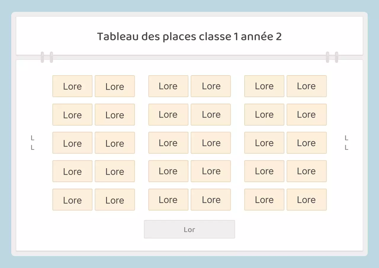 À propos du simple plan de classe bleu clair et jaune de l'école