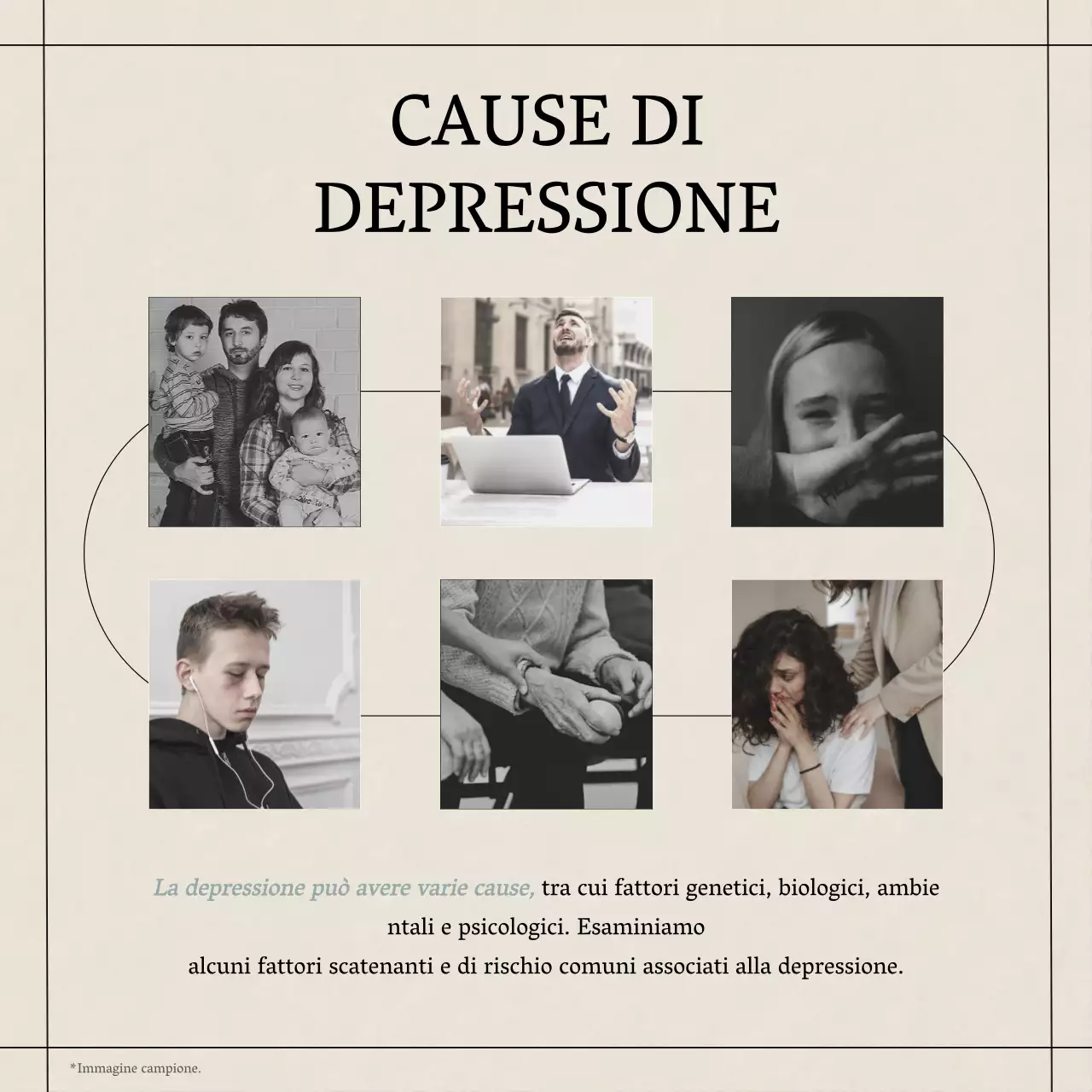 Giallo Blu Grigio Moderno Minimal Salute Mentale Stile di vita