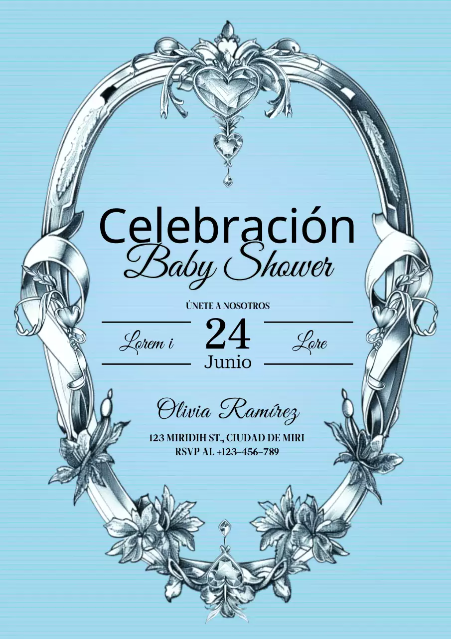 Invitación de fiesta baby shower vintage en rosa y azul