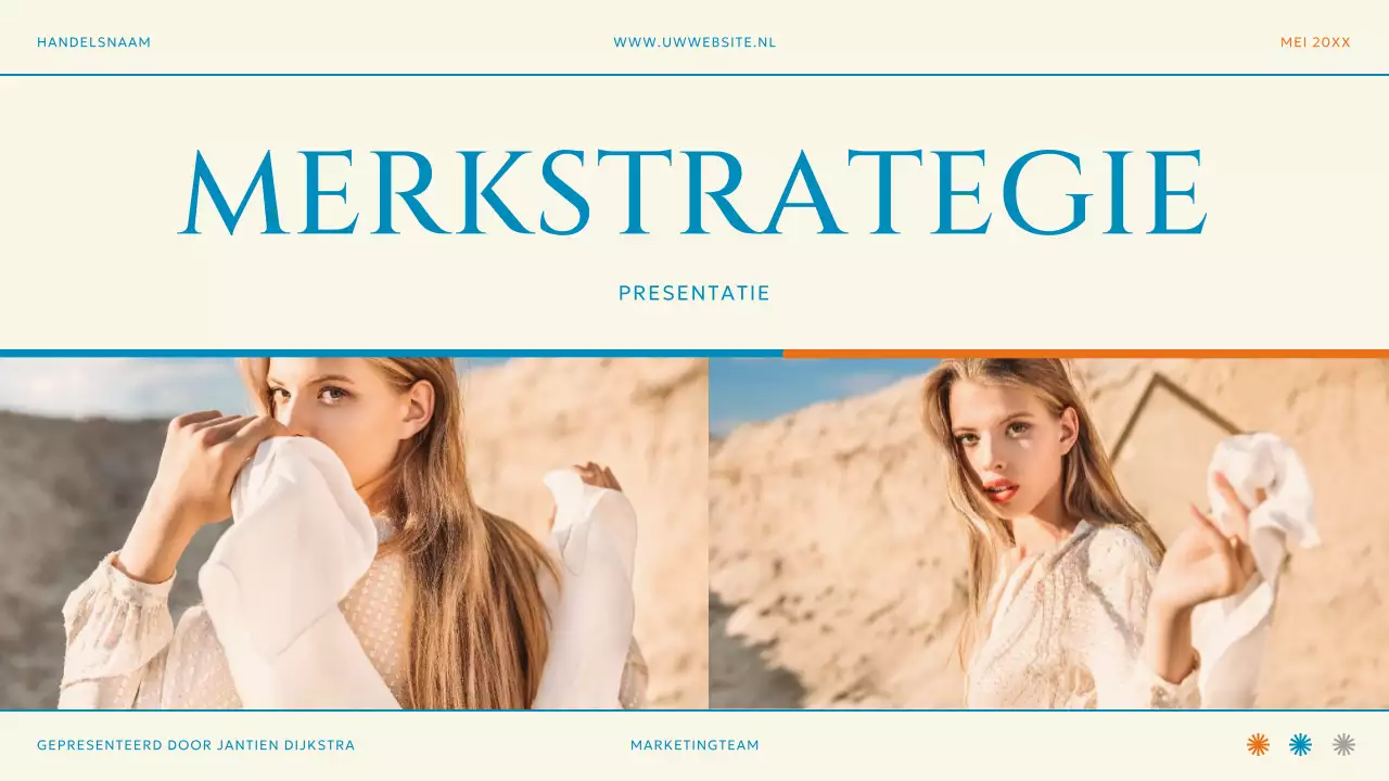 Blauw Oranje Eenvoudig Modern Merkstrategieplan