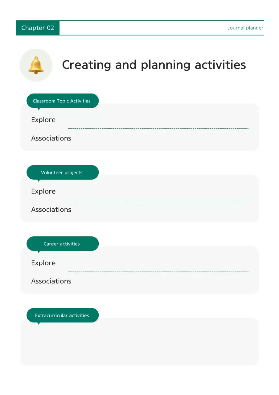 Sổ kế hoạch học sinh đơn giản màu xanh lá cây