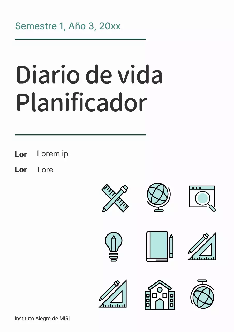Una sencilla agenda en blanco y menta