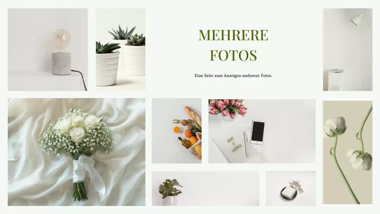 Grün Minimal Foto Collage Präsentation Business Portfolio