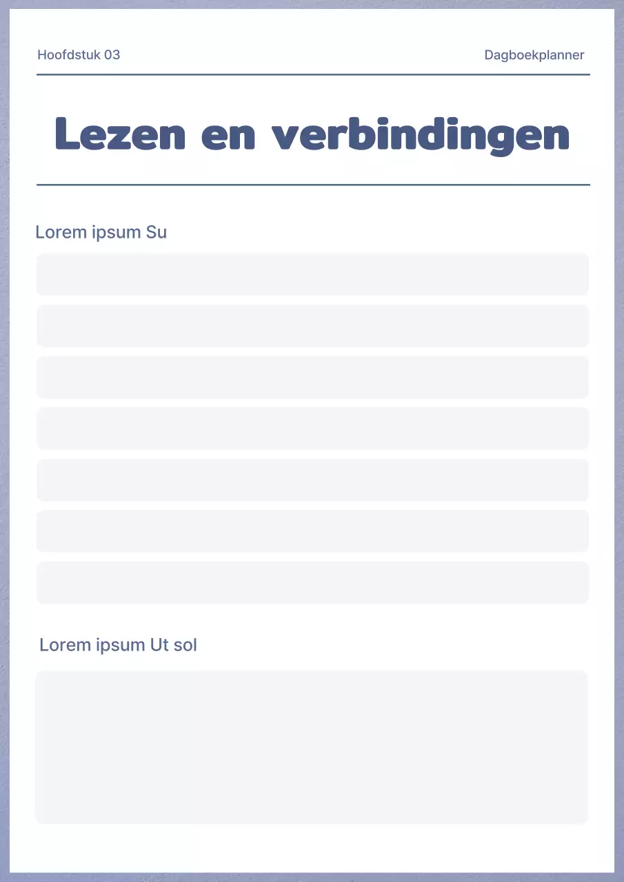 Eenvoudige mauve en witte dagboekplanner