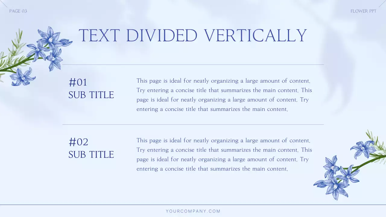 Blue Elegant Flower Presentation