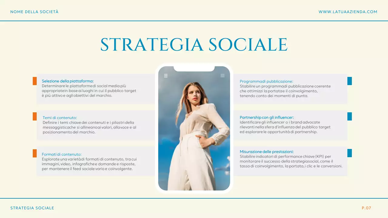 Blu Arancione Semplice Piano di strategia del marchio moderno