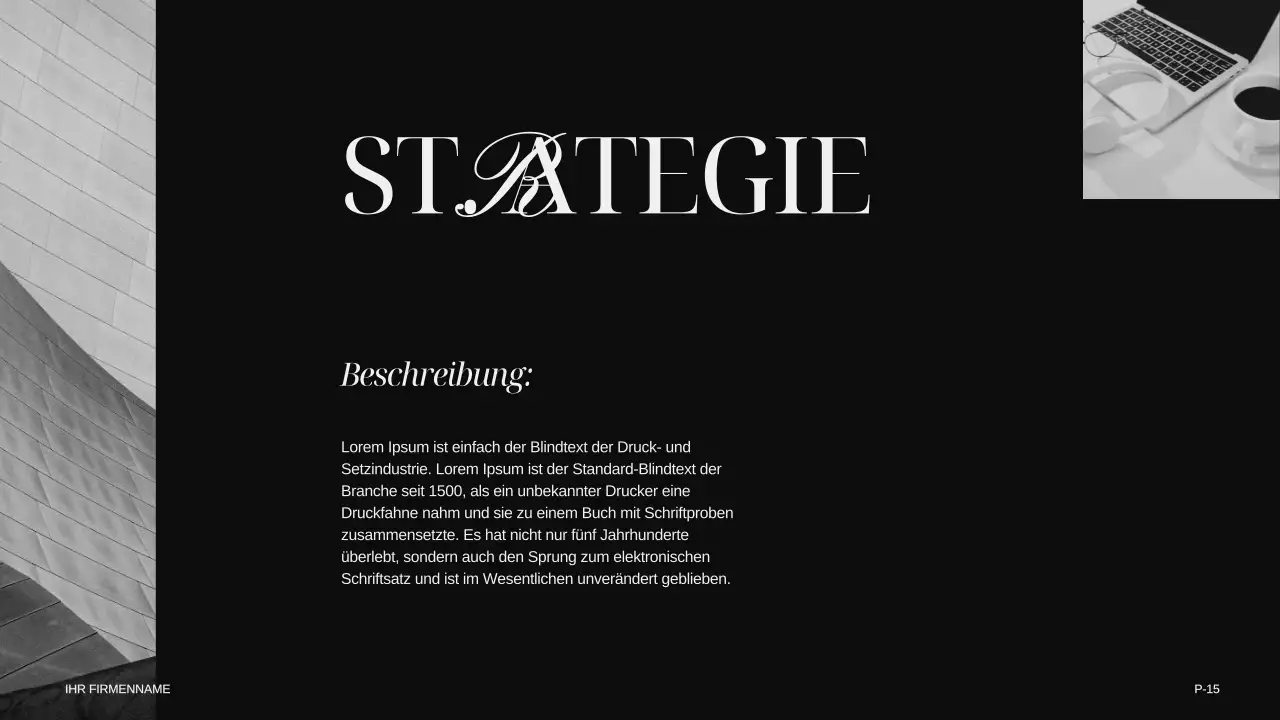 Elfenbein Khaki Schwarz Modern Elegant Einleitung des Unternehmens