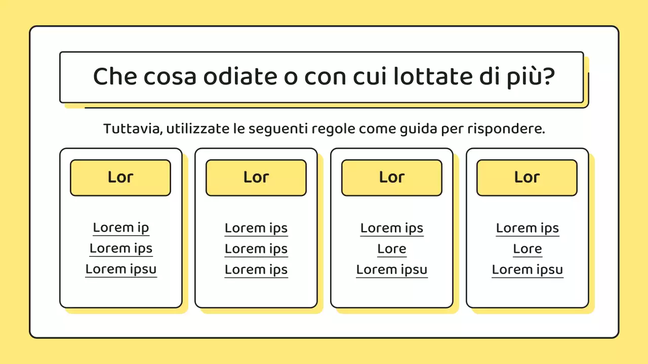 Lettera di presentazione gialla e minimalista