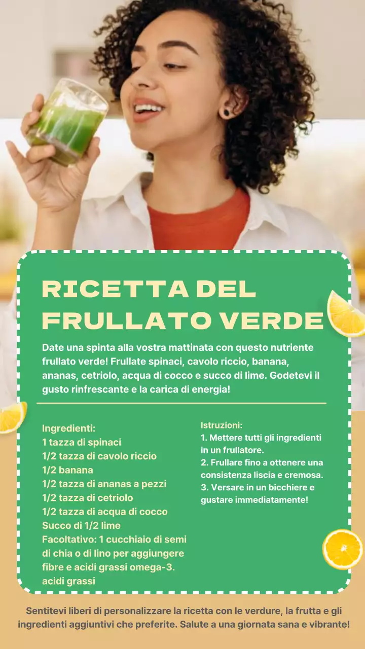 Ricetta sana e naturale all'arancia verde tropicale