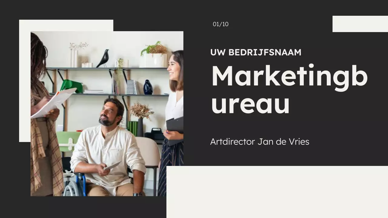 Zwart-wit Minimal Marketing Agency Introductie van het bedrijf