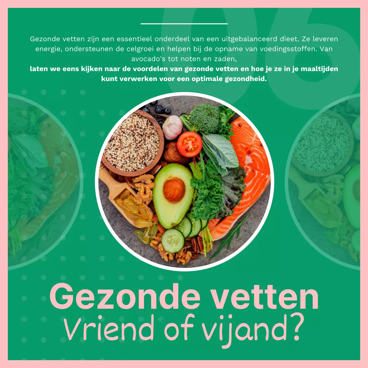 Groen en Roze Vers Gezond Voedsel Publiciteit