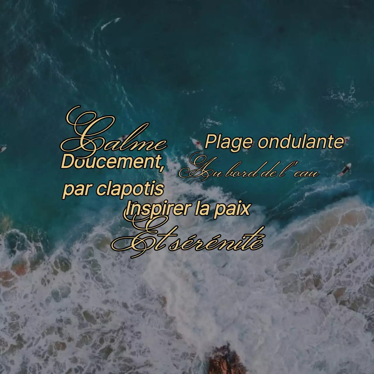 Blue Beige Vintage Tropical Motivational Mental Health Quote (Citation sur la santé mentale)