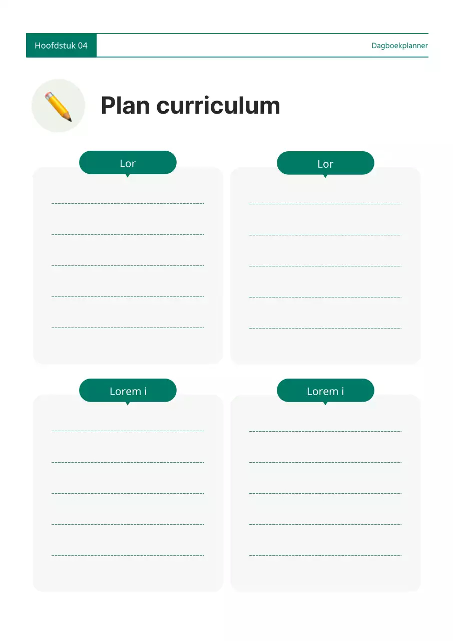 Een eenvoudige groen-witte dagboekplanner