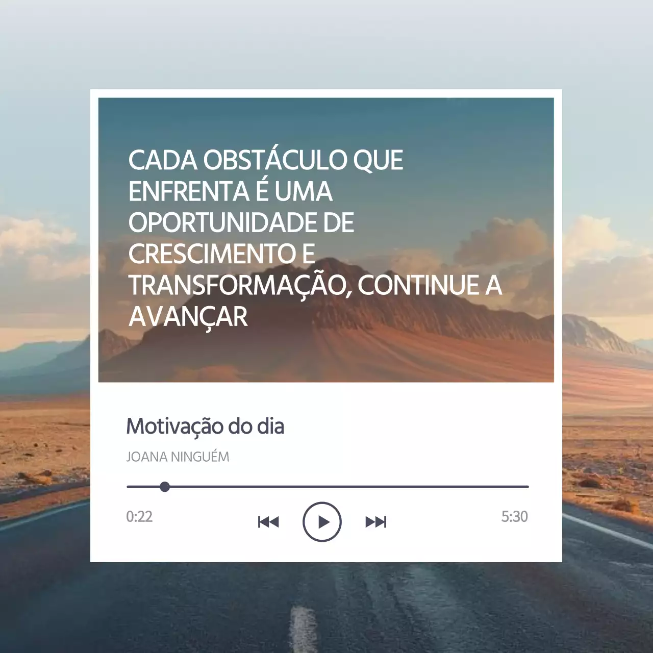 Citação de saúde mental motivacional moderna simples azul castanha