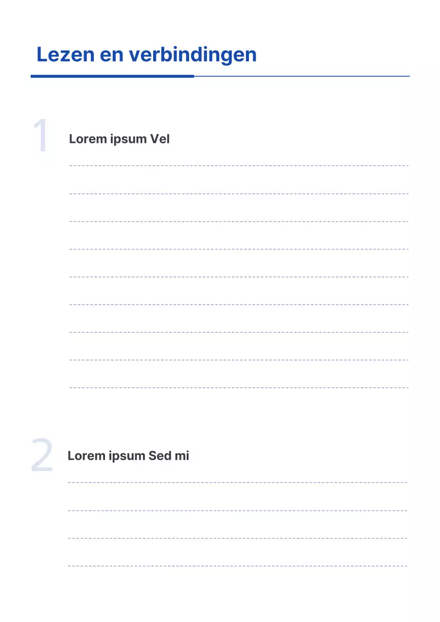 Een eenvoudige blauw-witte dagboekplanner