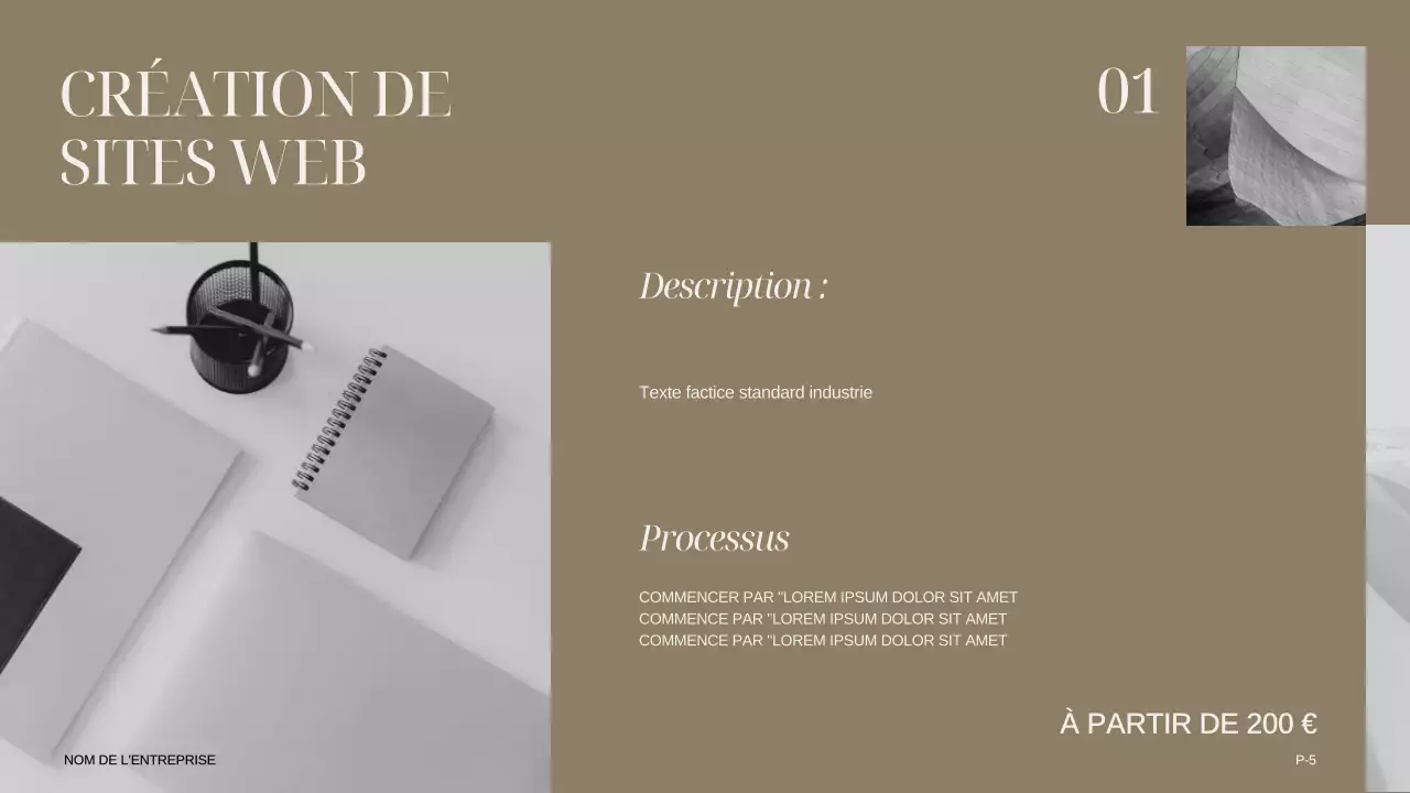 Ivory Khaki Black Modern Elegant Présentation de l'entreprise