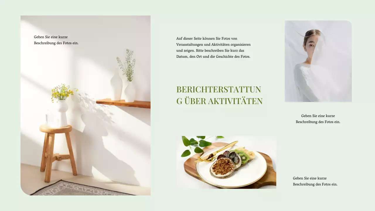 Grün Minimal Foto Collage Präsentation Business Portfolio