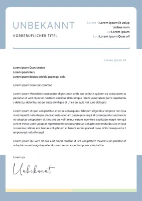 Indigoblaues einfaches Anschreiben