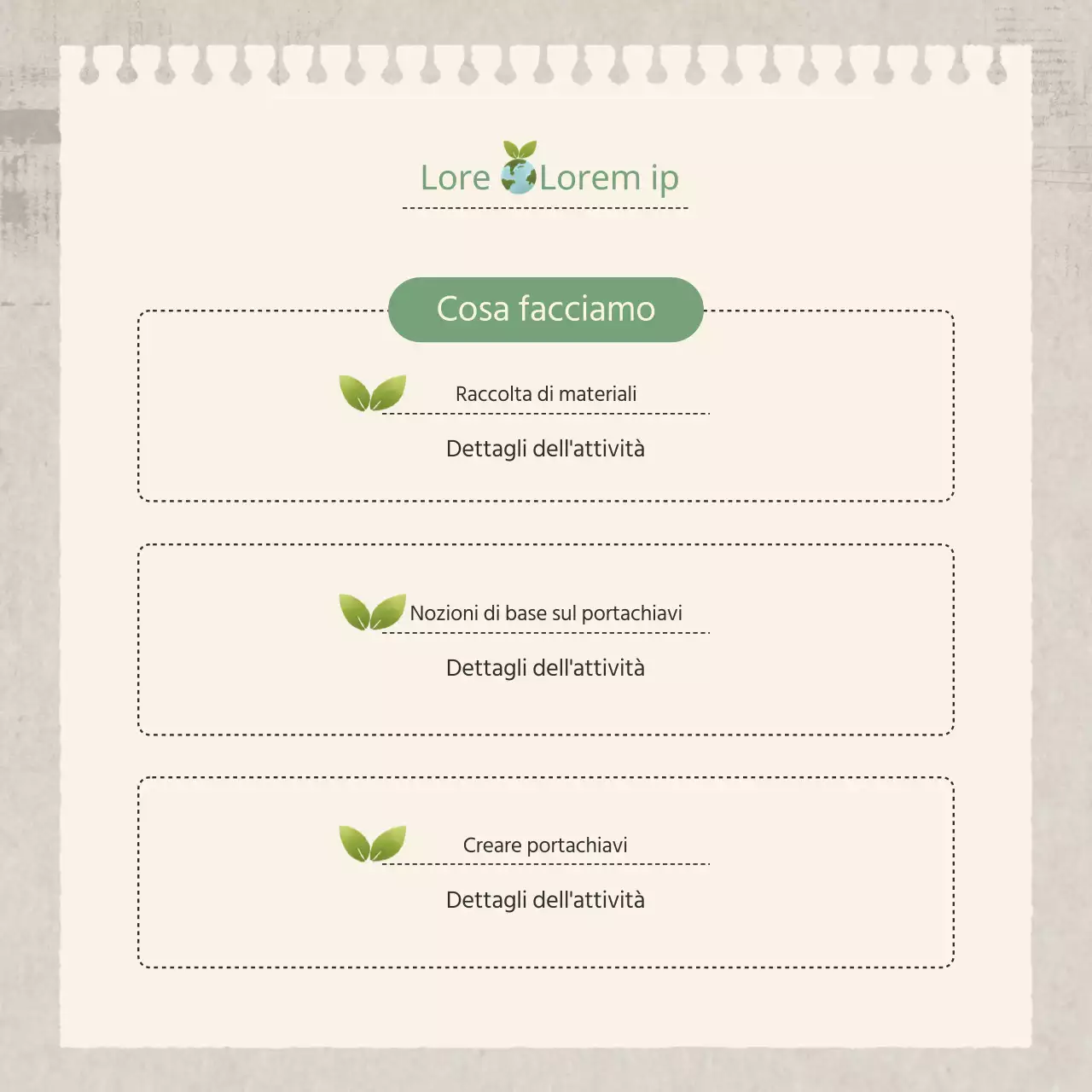 Guida al programma di riciclo in stile naturale in verde e beige